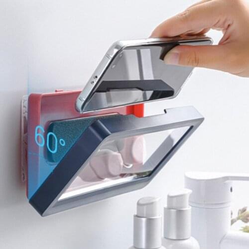 Punch-Free Bathroom Phone Case Waterproof Mobile Phone Holder Wall Mount Shower Accessories High Quality