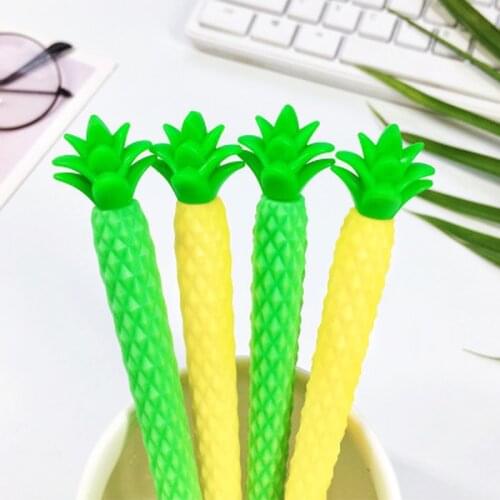 1pcs Pineapple Gel Pen Mm Cute Pens Novelty Stationery Kawaii Pens Student Black Writing Signing Gel Pen Kawaii School Supplies