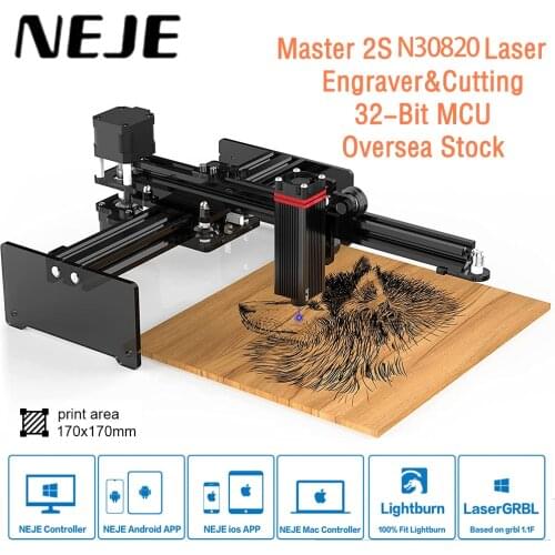 NEJE Master 2S 20W Engraving Machine Printer CNC Router DIY Tool Lightburn LaserGRBL 32Bit MCU Cutter Cutting Laser Engraver