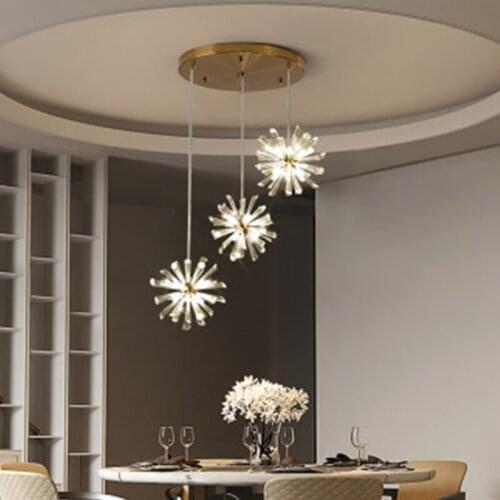 Crystal fixtures kitchen bedside light modern pendant lamp dining crystal pendant lights for bar minimalist crystal lamp bedroom