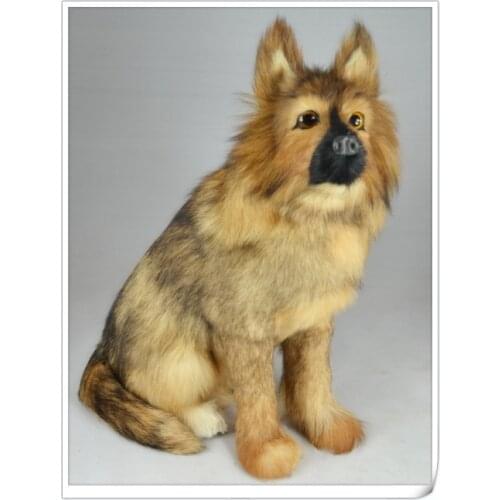 Large 38x18x30cm simulation squatting wolfhund dog Handmade model toy,polyethylene& furs toy,home decoration Xmas gift w4049