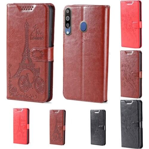 Intaglio icon butterfly flower Tower Flip Leather Wallet Phone Case For Samsung Galaxy A40s A60 M30 M40 Phone cover card slot