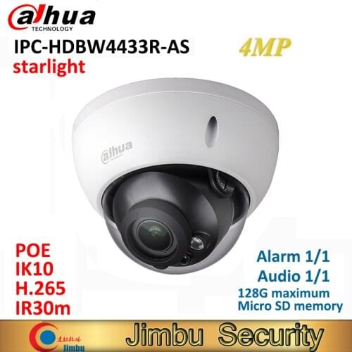 Dahua IPC-HDBW4433R-AS IR30m Full HD H.265 IP Camera 4MP IR Security CCTV Dome Camera Support POE Network security camera