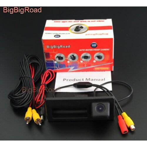 BigBigRoad Car Trunk Handle Rear View Parking CCD Camera For Volkswagen Passat Wagon B6 B7 2005-2015 Vento MK6 A6 5C6 2011-2018