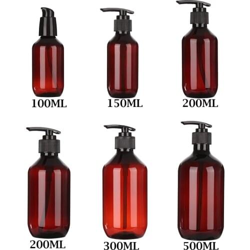 Brown Plastic Transparent Soap Dispenser Foam Pump Bottle Bathroom Home Shampoo Shower Gel Dispenser Lotion Dispensing Bottle