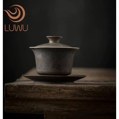LUWU bronze ceramic gaiwan teaup chinese kung fu tea sets drinkware 150ml