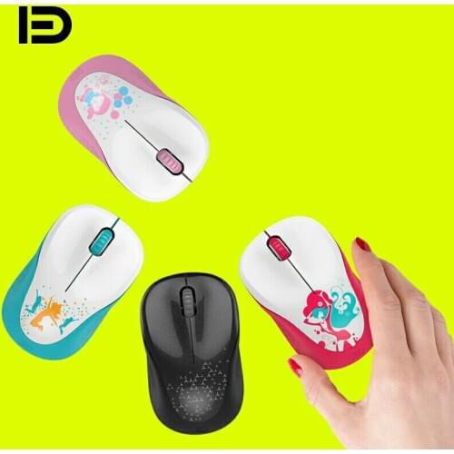 Cute Cartoon 1600 DPI USB Optical Wireless Computer Mouse 2.4G Receiver mini Ergonomics Mouse for PC Laptop for Pink Girl