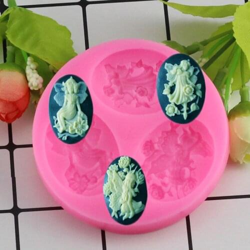 Mujiang Angel Fairy Fondant Molds Silicone Party Cake Decorating Tools Candy Clay Chocolate Gumpaste Moulds Kitchen Baking