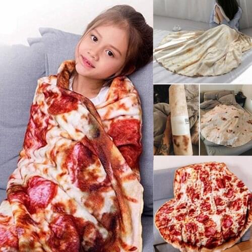 Pizza Blanket Soft Warm Flannel Corn Tortilla Blanket for Bed Fleece Sofa Plaid Plush Bedspread Flannel Home Supplies