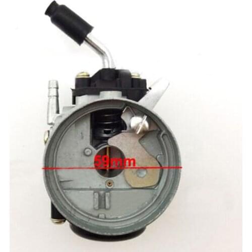 Solid 19mm Carburetor + Durable Red 58mm Air Filter Cleaner for 50cc-80cc 2 Stroke Motorized Bicycles Push Bikes