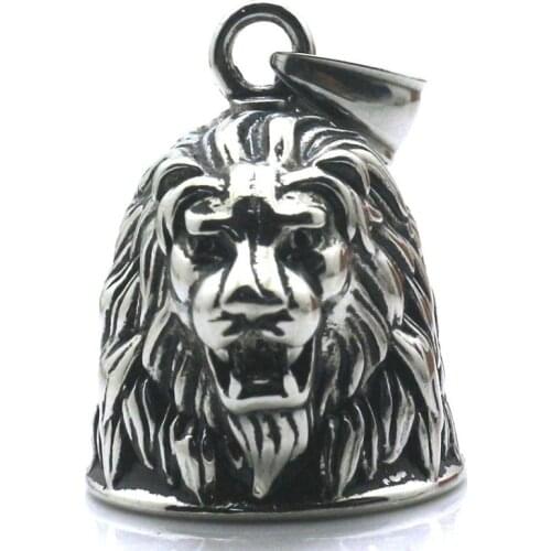 Personality Cool King Domineering Animal Lion Bell Rider Biker Slippery Pendant Necklace