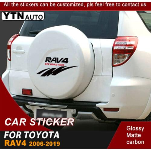Fits For Toyota Rav4 2006-2019 Car Stickers Spare Wheel Off Road 4WD Graphic Vinyl Car Spare Tire Decoration Decals For RAV-4