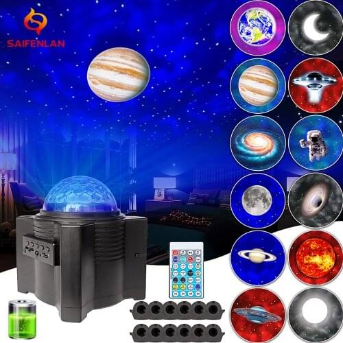 2021 Rechargeable Starry Galaxy Projector Star Sky Night Light Projector with Music Speaker & Remote Control Bedroom Home Decor