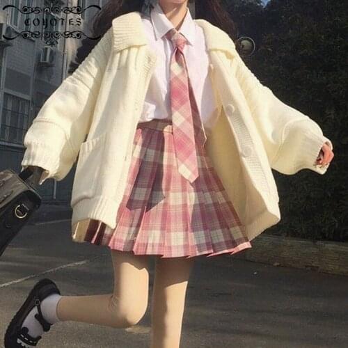 Sweaters Women Solid Sweet Kawaii Pockets Cardigans Women Sweater Preppy Style Trendy Simple Street Wear Fall Warm All-match