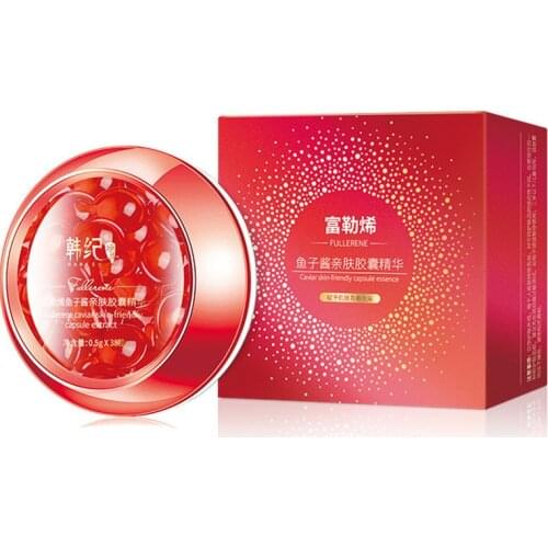 38PCS Fullerene Caviar Capsules Serum Hyaluronic Acid Face Serum Moisturizing Shrink Pores Serum Anti-Aging Face Care TSLM1