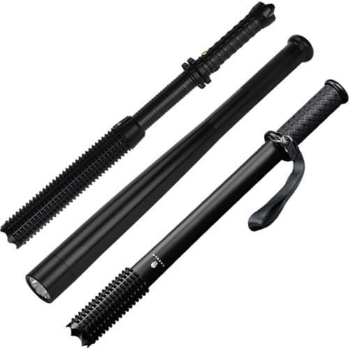 Outdoor Car Camping Baseball Bat Self Defense LED Flashlight Waterproof Super Bright Baton Aluminium Alloy Torch for Emergency