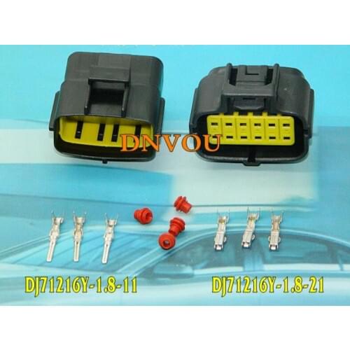 5 Sets/Kit 12 Pin/Way DJ71216Y-1.8-11/21 Waterproof Electrical Wire Connector oxygen sensor connector plug Automobile Connector