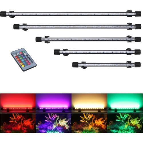 Waterproof RGB LED Aquarium Lights Fish Tank Light Diving Lighting Aquarium Submersible Remote Control Lamp Amphibious