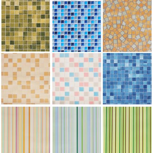 Balcony Waterproof Wallpaper Mosaic Aluminum Foil Tiles Stickers Self Adhesive Kitchen Oil Decorative Film Bathroom Wall Sticker