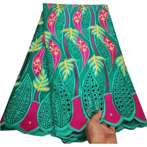 High Quality African Lace Fabric Swiss 100%Cotton Lace Fabric Swiss Voile Lace In Switzerland For Nigerian Party Dress YC-155