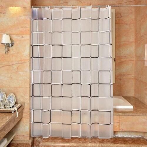 Bathroom shower curtain checkered PEVA Environmental toilet door curtain Shower curtains Waterproof and mould thickening 10