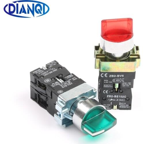 Latching self-Locking XB2-BK3365 BK3465 3 Position XB2-BK2465 BK2365 2 Position Rotary select switch witch light