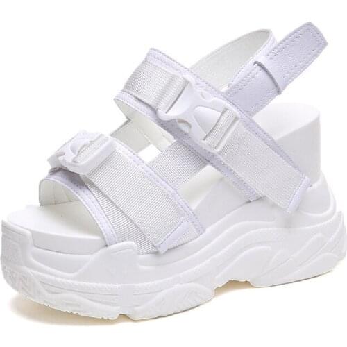 Women 2021 High Heels Sexy Open-toed Sandals Wedge Increased Platform Shoes Ladies Beach Summer Sandalia