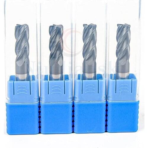 1pc HRC45 High quality black coating 4 blade Tungsten steel alloy Corner Rounding End Mills CNC lathe tools Milling turning tool