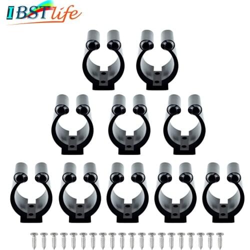 10X Nylon Portable Fishing Rod Clips Plastic Club Positioning Clamps Holder Accessories Wall Mounted Organizer Fishing Rod Rack