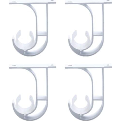 4pcs Iron Curtain Rod Brackets Roof Mounted Window Hardware Holder Home Decor
