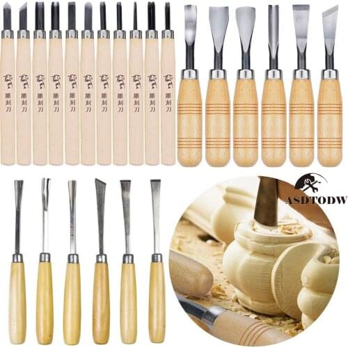 6/12/24PC Chisel Woodworking Knives Hand Tool Set Wood Carving Knives Carving Knives Professional Chisel Set