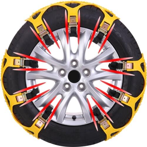 6pc Thicker rubber Snow Chains Universal Car Suit Tyre Automobile Tire For SUV Off-road Safety Chains Snow Mud Ground Anti Slip