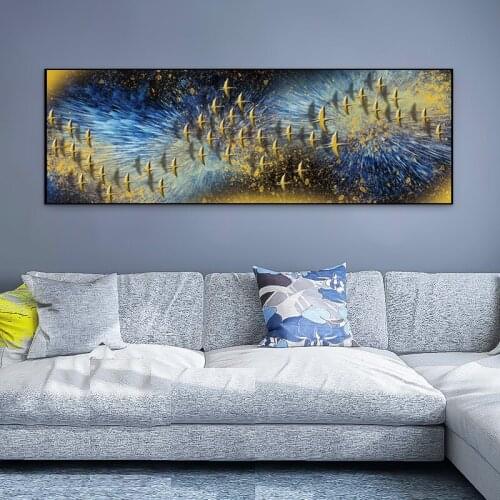 Abstract Posters Wall Art Canvas Painting Golden Birds Nordic Posters and Prints Wall Pictures for Living Room Home Decor