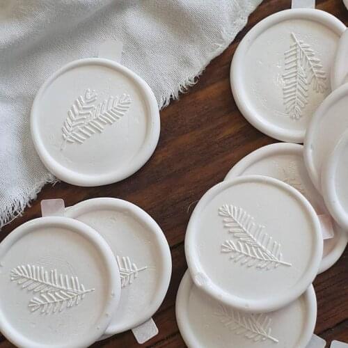 White wax seal,fern wax seal,leaf wax seal,wax seal,botanical wax seal,self adhesive wax seal, fern leaf, wax seal sticker
