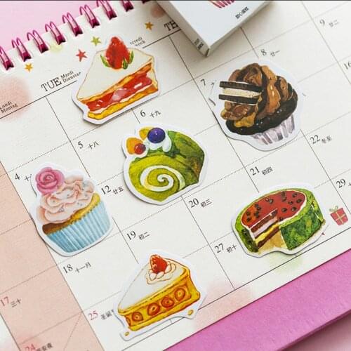 Free shipping 56boxes Cute Desserts Mini Paper Sticker Decoration Diy Scrapbooking Diary Label Stickers Stationery Shcool Office