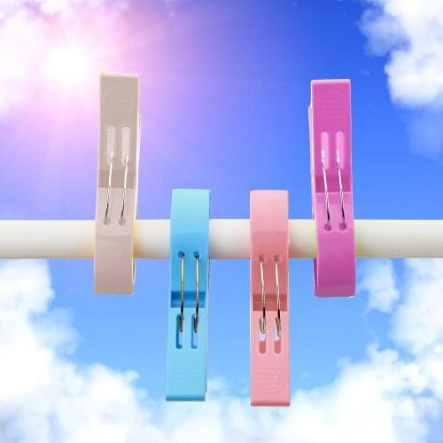 Large Size Laundry Clothes Pins Beach Towel Clamp 4 Pcs Plastic Color Clothes Pegs Home Storage Drying Racks Retaining Clip