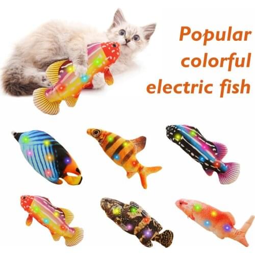 Color Glowing Electric Fish Cat Toy Touch Sensor Simulation Dancing Singing Fish Dog Interactive Chew Toy With Pet Supplies