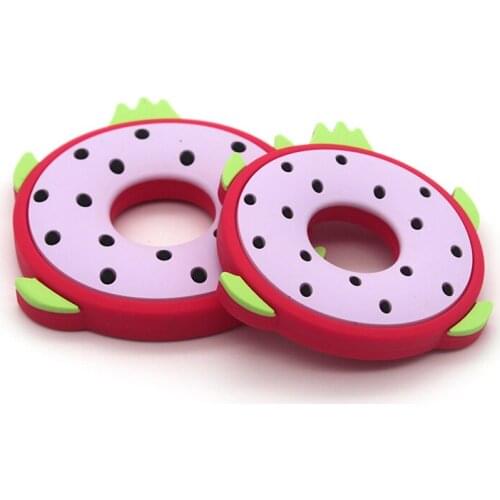 Baby Teething Product Round Silicone Teether Toy Pitaya Teething Ring Nursing Pendant Newborn Accessories Babies Stuff For Teeth