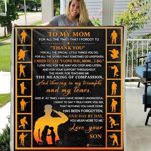 To My Mom From Son Soft Throw Plush Sherpa Fleece Blanket