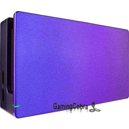 Custom Chameleon Glossy Faceplate, Purple Blue DIY Replacement Housing Shell for Nintendo Switch Dock