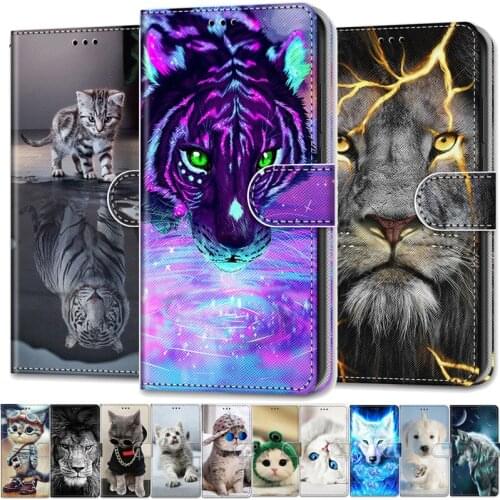 Cool Animals Flip Leather Case For ZTE Blade 20 Smart A5 A3 A7 V10 Vita 2020 A6 Lite L8 2019 Wallet Cover Lion Bear Wolf Cats