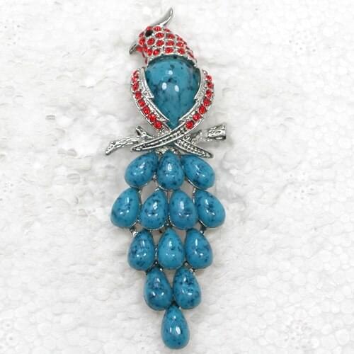 Red Rhinestone Parrot Pin brooches C595 C