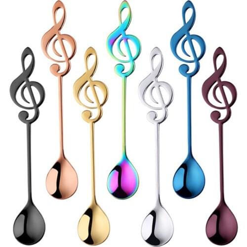 Creative Musical Note Coffee Spoon 304 Stainless Steel Dessert Ice Cream Tea Stirring Spoon Home Kitchen Cutlery Spoon