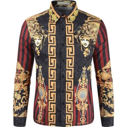 Summer Male National Style 3XL Plus Size Casual Fashion 3D Printed Shirt Long-sleeve Mens Shirts