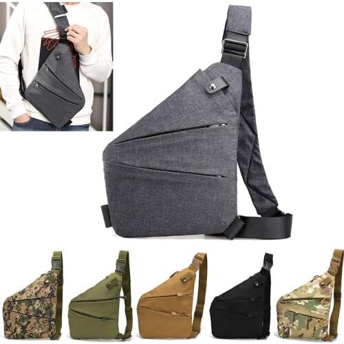DIENQI Anti-theft Men Chest Bag Waterproof Chest Pack Travel Personal Pocket Tactical Male Sling Bag Chest Cross body Bag Pauch