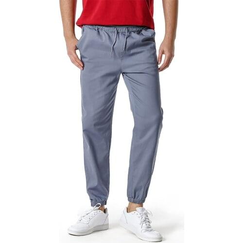 Men Ankle Banded Pants Solid Elastic Waist Trouser for Men Clothing Streetwear New Fashion Confortable Joggers Men Pants