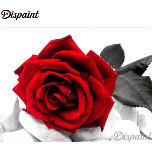 Dispaint Full Square/Round Drill 5D DIY Diamond Painting "Red rose" Embroidery Cross Stitch 3D Home Decor Gift A10100