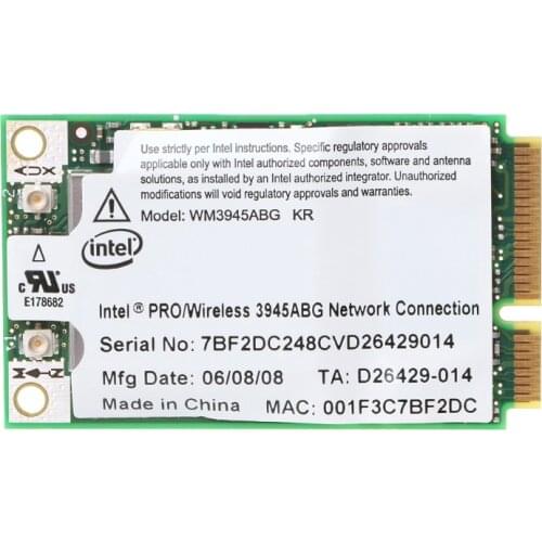 New WM3945ABG Mini PCI-E Wireless WIFI Card 54M 802.11A/B/G For Dell Laptop