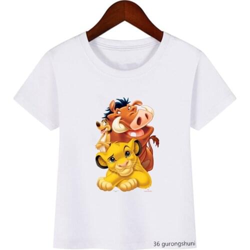 Newly children clothing fuuny cartoon lion king print t-shirt girls/boys cute animal baby clothes kids Casual tops tshirt boys