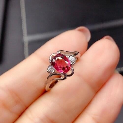 Newest classic natural garnet ring for women silver jewelry square natural gem real 925 silver girl birthday gift big sale